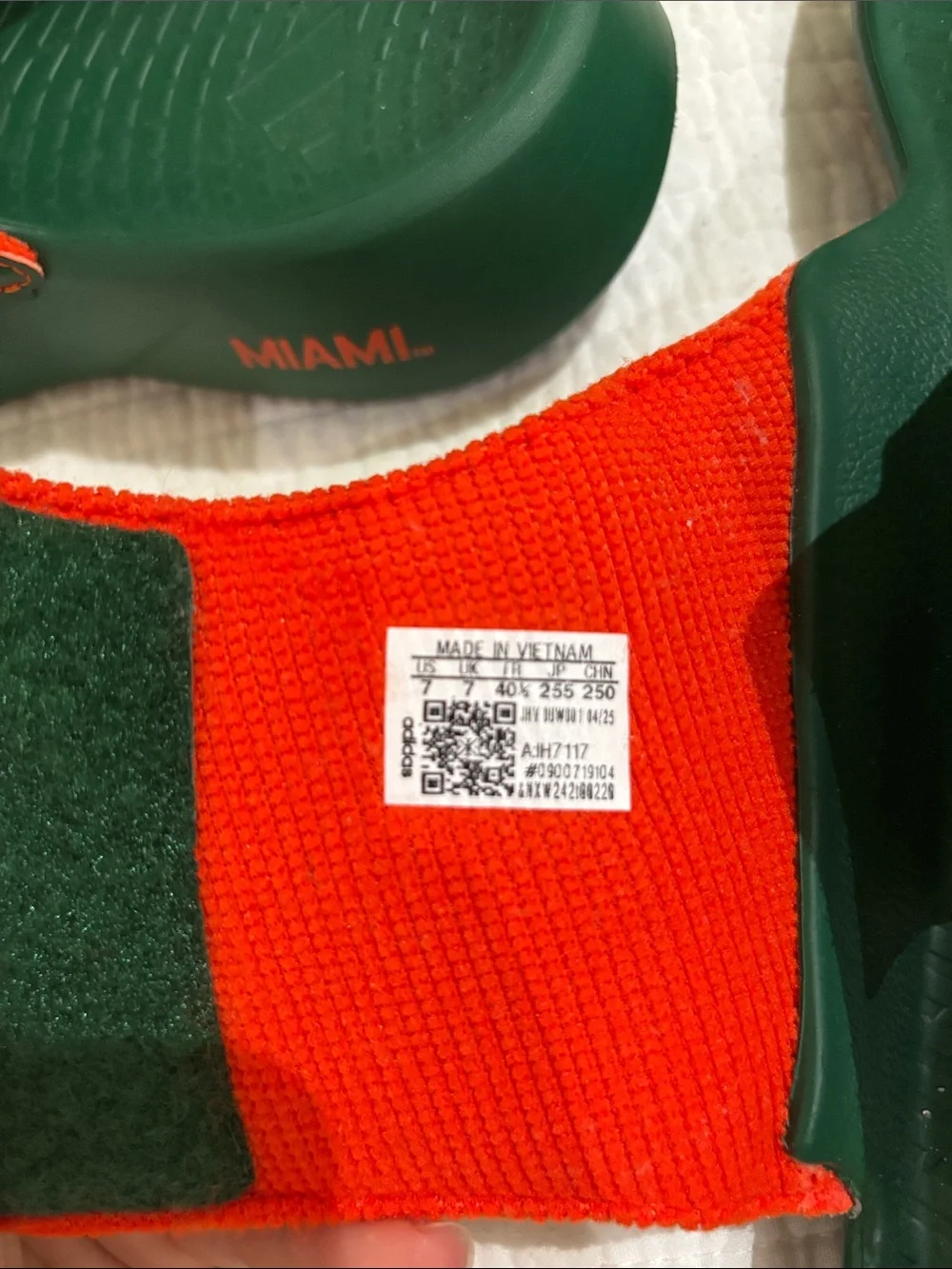 adidas Lightblaze Miami Green and Orange Slip-On Athletic Slides
